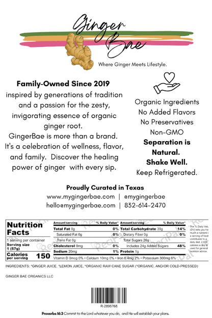 Original Organic Ginger - Fresh Pressed Juice