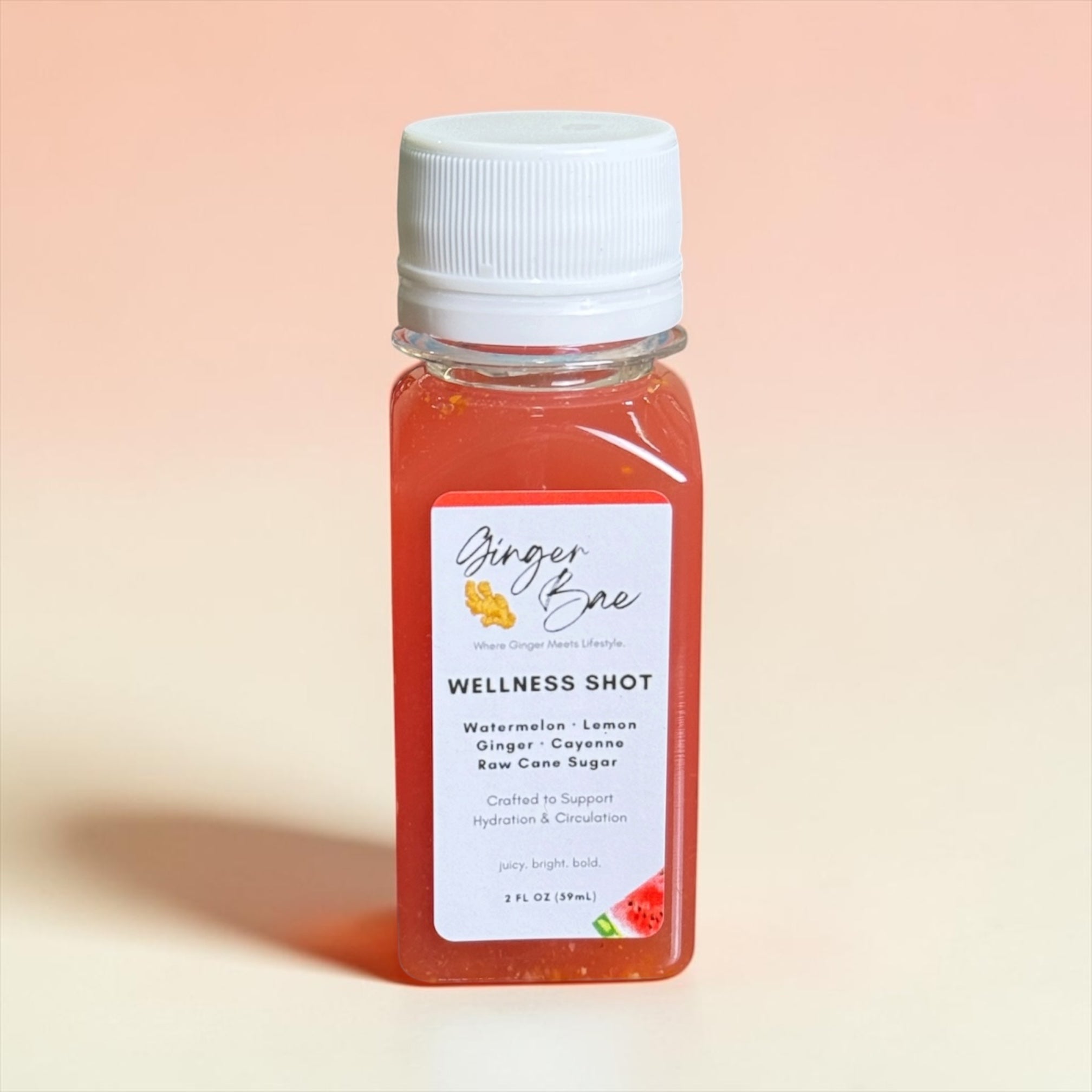 Hydration Wellness Shot - Watermelon, Lemon, Ginger & Cayenne